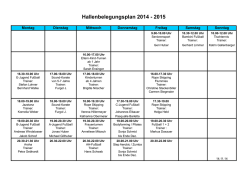 Hallenbelegungsplan 2014 - 2015