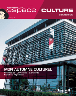 Espace culture — automne 2014