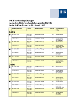 in der IHK zu Essen in 2015 und 2016