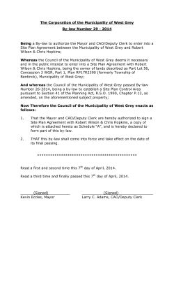 By-law 29-2014 - Municipality of West Grey