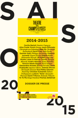 Dossier de presse de la Saison 2014-2015