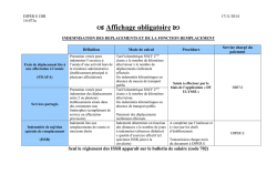 Indemnisation des d&eacute;placements et de la fonction de remplacement