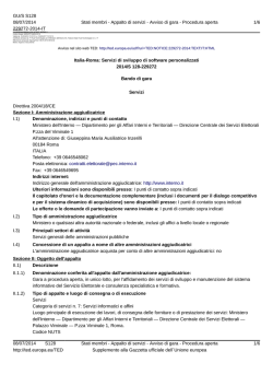 Il bando di gara - Ministero Interno