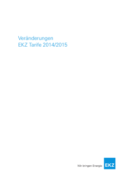 Veränderungen EKZ Tarife 2014/2015