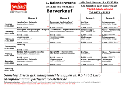 Speiseplan - Aktuelle Woche - Partyservice Stelter