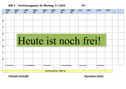 KW 2 Vertretungsplan für Montag, 5.1.2015 -01- - Oberschule Rehden