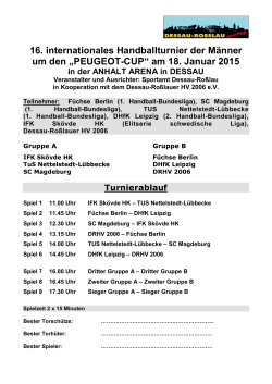 Spielplan - Beginn 11 Uhr - Dessau-Roßlau