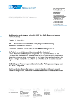 Bezirksverbandes Frankfurt - DVS