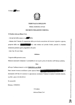 dott.ssa Elena Covi sri, vada trattata nel periodo