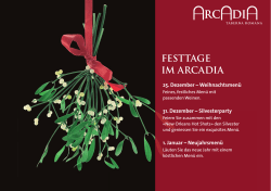 Festtags-Flyer - Restaurant Arcadia - Ittigen