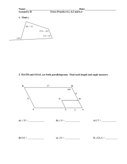 Geometry B Extra Practice 6.1, 6.2 and 6.4 1. F