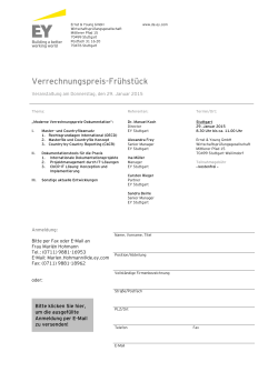 Verrechnungspreis-Frühstück - Ernst & Young