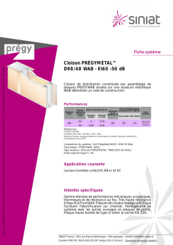 fiche technique : Cloison PR&Eacute;GYM&Eacute;TAL&trade;| D98/48 WAB