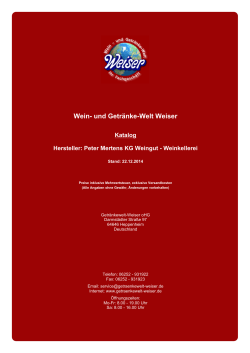 Katalog für Hersteller: Peter Mertens KG Weingut - Weinkellerei
