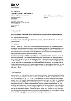 Durchf&uuml;hrung von Inspektionen bei Urkundspersonen und Wechsel
