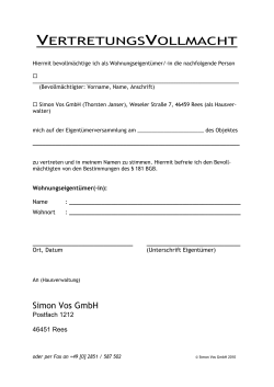 Vollmacht Eigentümerversammlung (PDF) - Simon Vos GmbH