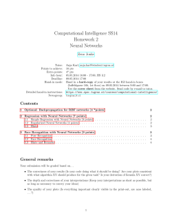 Computational Intelligence SS14 Homework 2 Neural Networks
