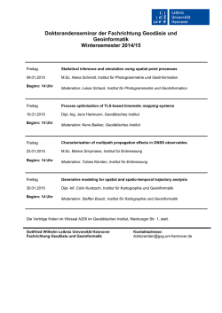 Doktorandenseminar - Geod&auml;sie und Geoinformatik an Leibniz