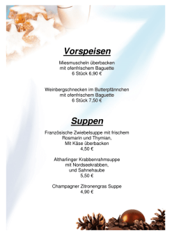 Speisekarte Weihnachten - Zum Rauchfang