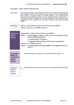 RA 4502 - Wear Debris Monitoring
