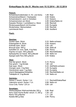 Einkauftipp 51. Woche 2014