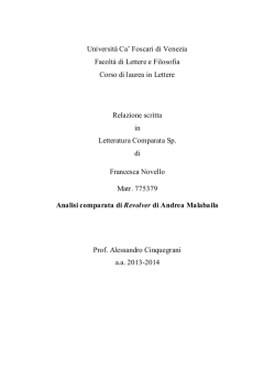 Ecco la tesina. - Andrea Malabaila