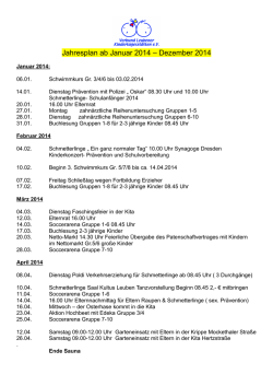 Jahresplan ab Januar 2014 &ndash; Dezember 2014