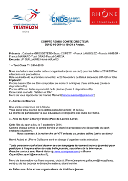 Imp&eacute;ratif : - Comit&eacute; du Rh&ocirc;ne de Triathlon