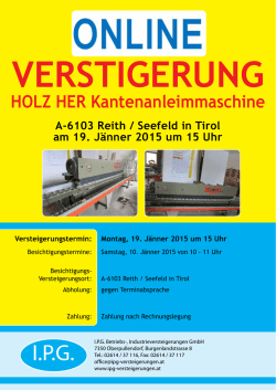 HOLZ HER Kantenanleimmaschine - Versteigerungen
