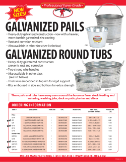 Galvanized Pails and Tubs Sell Sheet