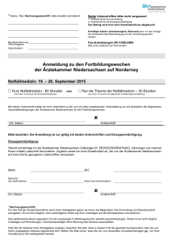 Anmeldung - Ärztekammer Niedersachsen