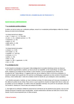 BERSOT FORMATION Préparation aux concours CORRECTION DE