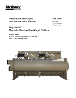 IOM 1209, WME Installation, Operation, and - Daikin