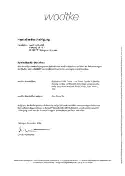 Hersteller-Bescheinigung - Wodtke