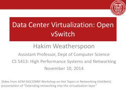 Data Center Virtualization: Open vSwitch