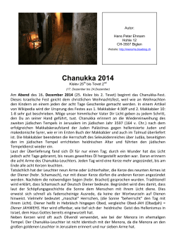 chanukka2014 - Menorha - Blueblog.ch