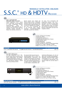 S.S.C.® HD & HDTV-RECEIVER - Alden Deutschland GmbH