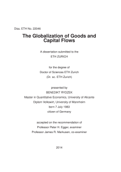 The Globalization of Goods and Capital Flows - ETH E-Collection