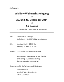 Aikido Weihnachtslehrgang 20. und 21. Dezember 2014 Ali Nasseri