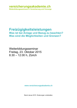 Seminar-Info downloaden - Versicherungsakademie.ch
