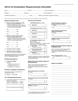 2014–15 Graduation Requirements Checklist