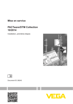 Mise en service - PACTware/DTM Collection 10/2014