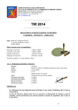 Réglement TIR 10m pistolet carabine arbalète 2014