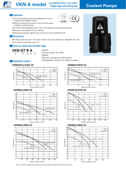 VKN-A Model Self Priming Coolant Pumps Catalog