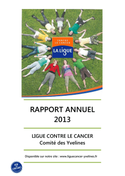 RAPPORT ANNUEL 2013 - Ligue Cancer Yvelines