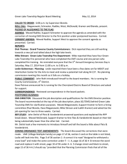 Green Lake Township Regular Board Meeting May 12, 2014
