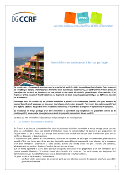 Immobilier en jouissance &agrave; temps partag&eacute;