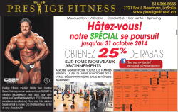 Hâtez-vous! - Prestige Fitness