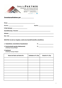 Inventuraufnahmebl&auml;tter 2013 - eberle treuhand
