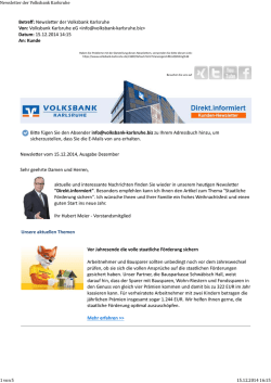 Direkt.informiert vom November 2014 - Volksbank Karlsruhe
